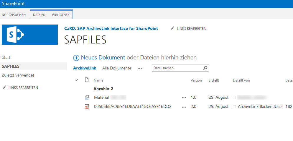 SharePoint Archivelink for SAP